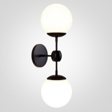 Бра Modo 2 Globes Black and white glass