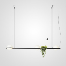 Реечный светильник PALMA Wall lamp 3 шара + 1 вазон горизонтальная