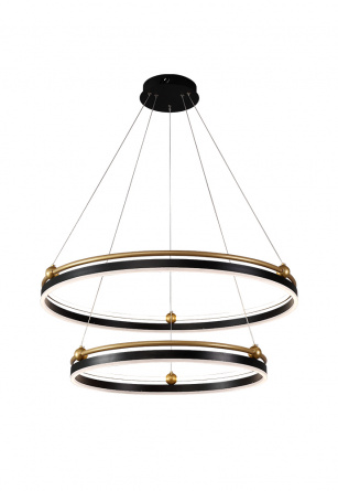 Люстра Crystal Lux FERNANDO SP123W LED D600+800 BLACK/GOLD фото 3