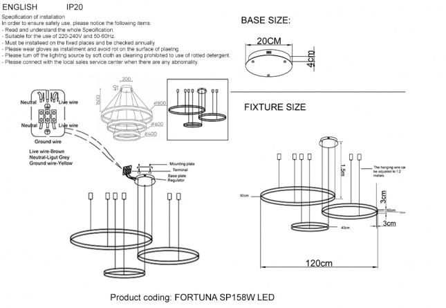 Люстра Crystal Lux FORTUNA SP158W LED BLACK фото 6