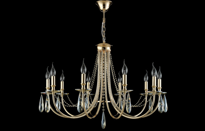 Люстра Crystal Lux VICTORIA SP10 GOLD/AMBER фото 3