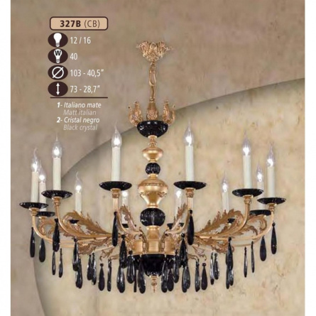 Подвесная люстра 327B 327B/12 CB BLACK фото 1